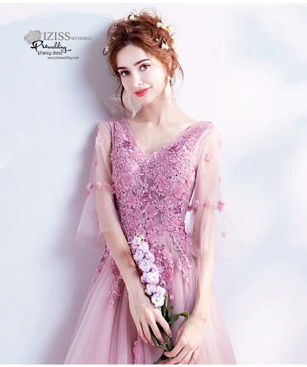 DL031 - **พรีออเดอร์** ชุดราตรี เดรสยาวออกงาน (Night party dresses) ชุดไปงานแต่งงานสวยๆ "ธีมสีชมพูกะปิ"