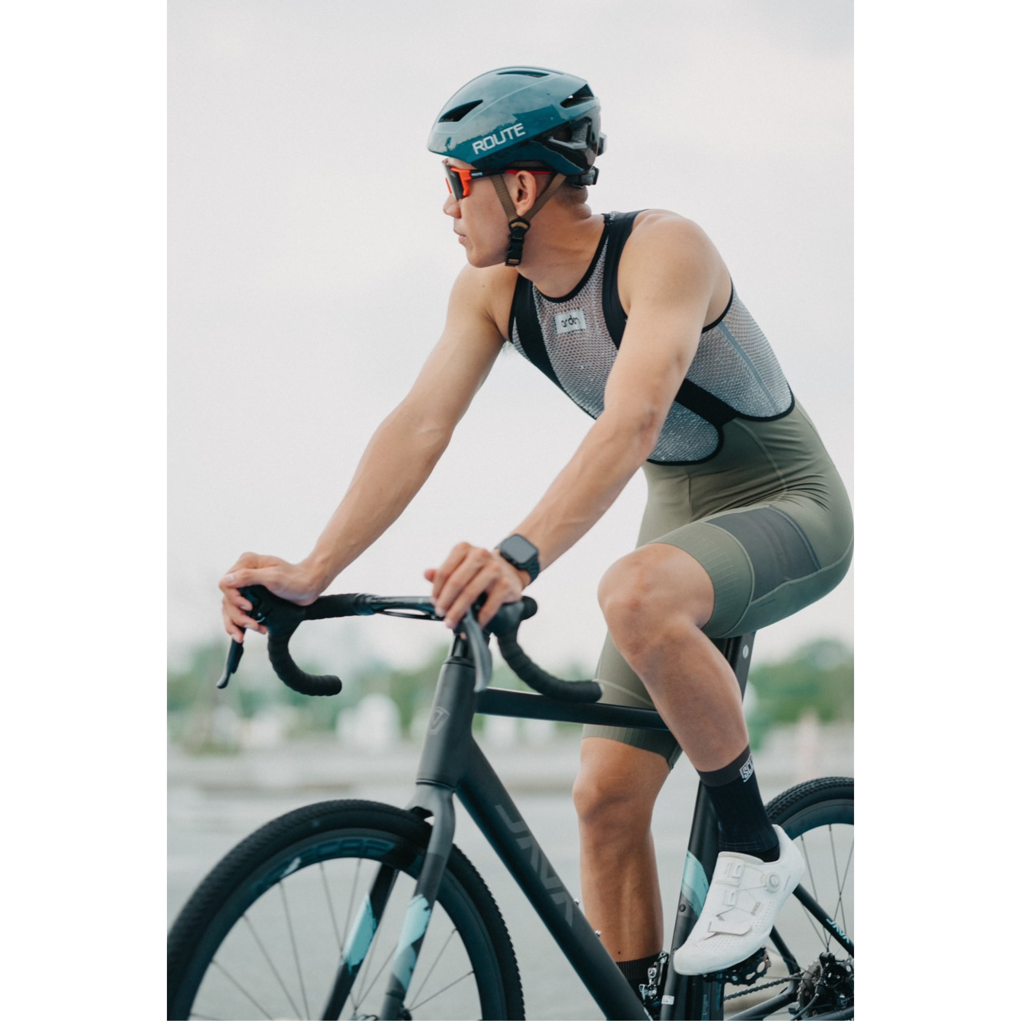 กางเกงเอี้ยมขาสั้นปั่นจักรยาน ROUTE Cycling Bib Short แถมกระเป๋าทุกสี