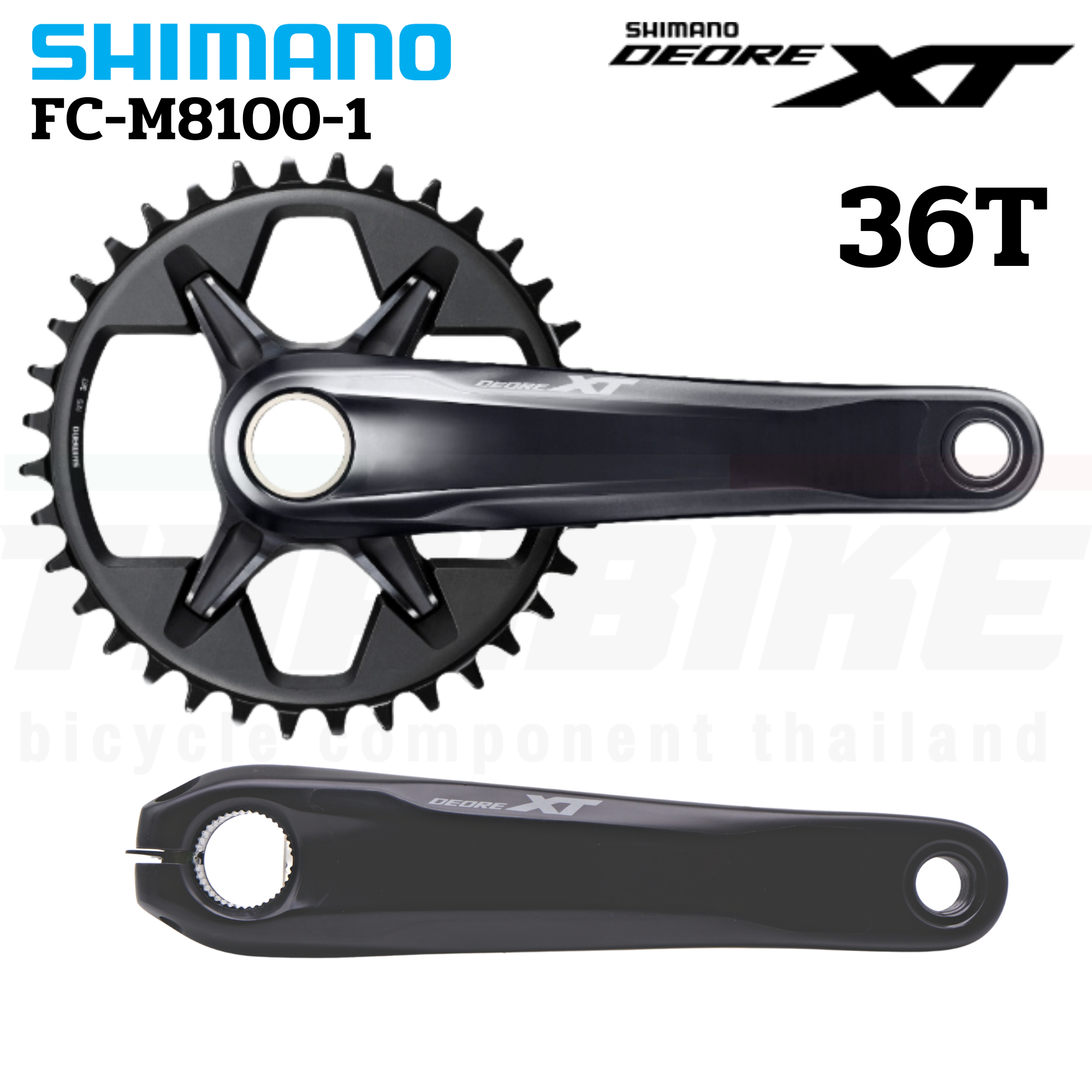 ชุดขาจานจักรยานเสือภูเขา SHIMANO DEORE XT 12SPD FC-M8100-1 32T 34T 36T