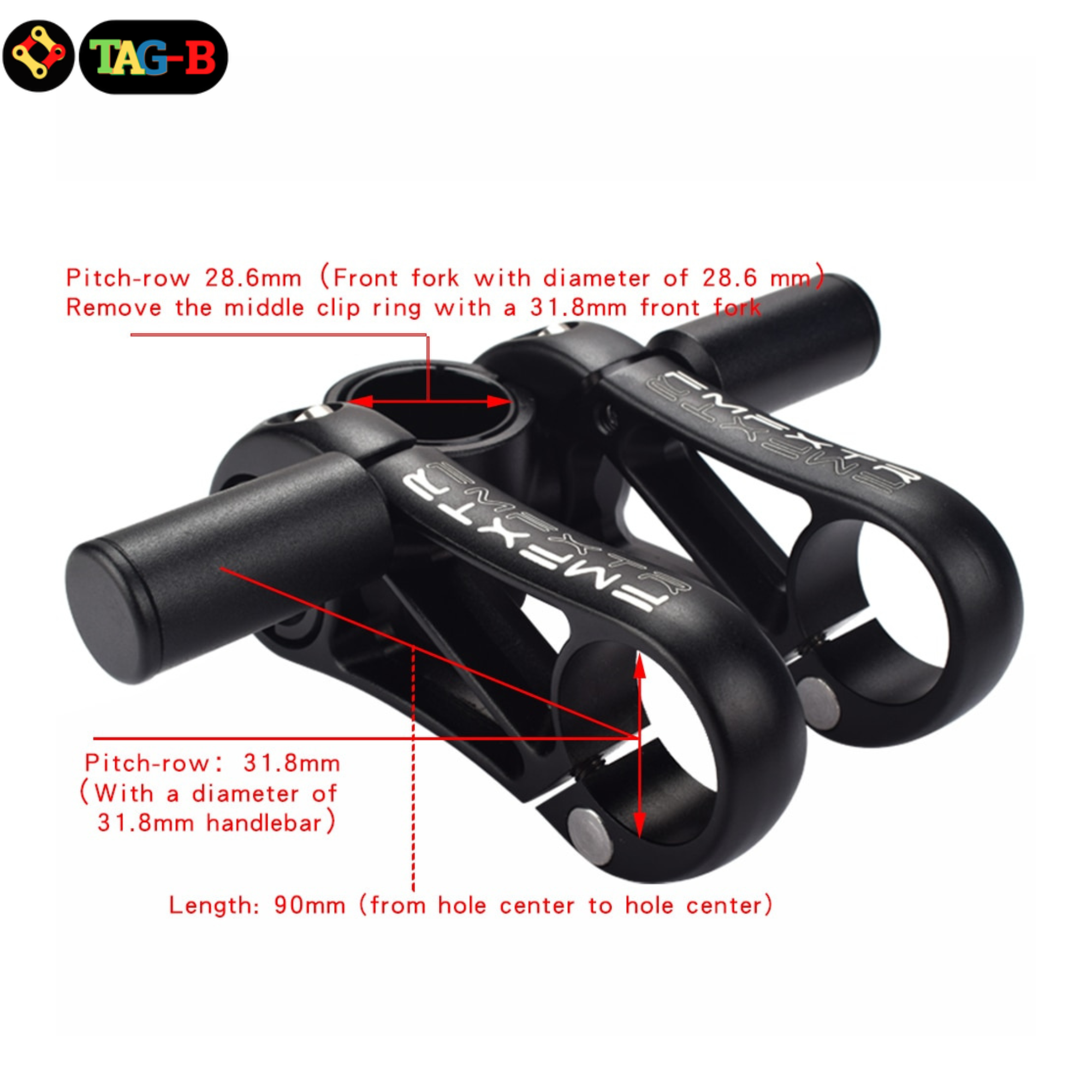 สเต็มจักรยานปรับระดับ 360 องศา ยี่ห้อ FMFอลูมิเนียม 31.8 รุ่นมีที่ยึดไฟ