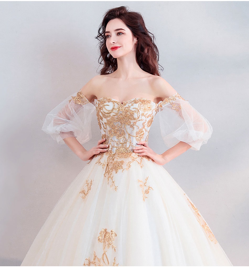 DL102 **พรีออเดอร์** ชุดออกงานสีทอง ชุดราตรี เดรสยาวออกงาน (Night party dresses) ชุดไปงานแต่งงานสวยๆ "ธีมสีทอง"