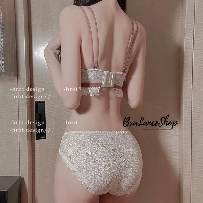 BLS✿1321 Setบรา+กกน. ชุดชั้นในลูกไม้ สไตล์เกาะอก