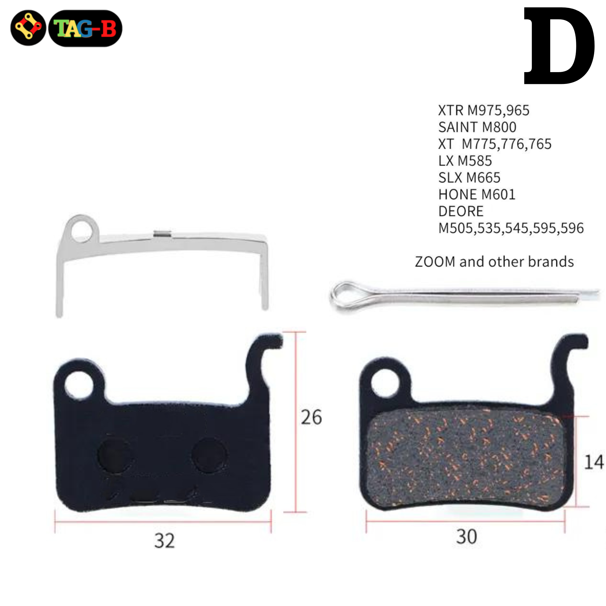 ผ้าเบรค ดิสเบรคเสือภูเขา HF BP3 แผ่นยางดิสเบรค SHIMANO ZOOM NUTT