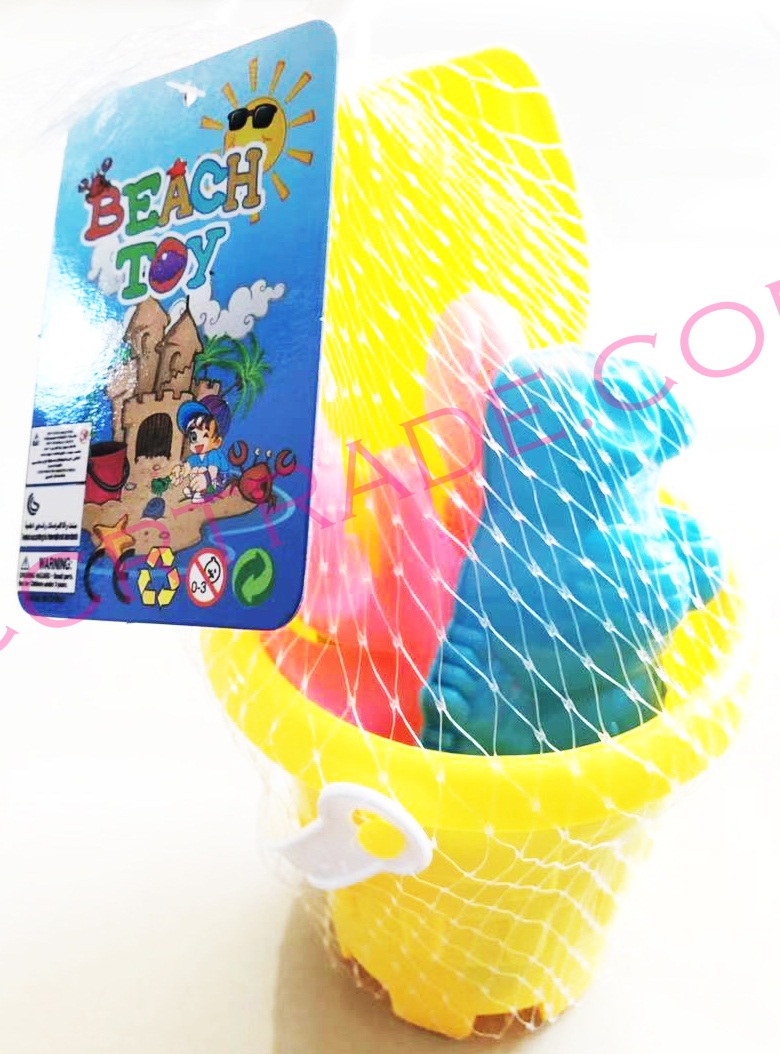 ถังปราสาทเล่นทราย 5 ชิ้นถุงตาข่าย 15.5 ซม.