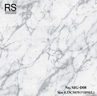วอลเปเปอร์ ลายหินอ่อนสีเทาเงิน No.SIG-D08