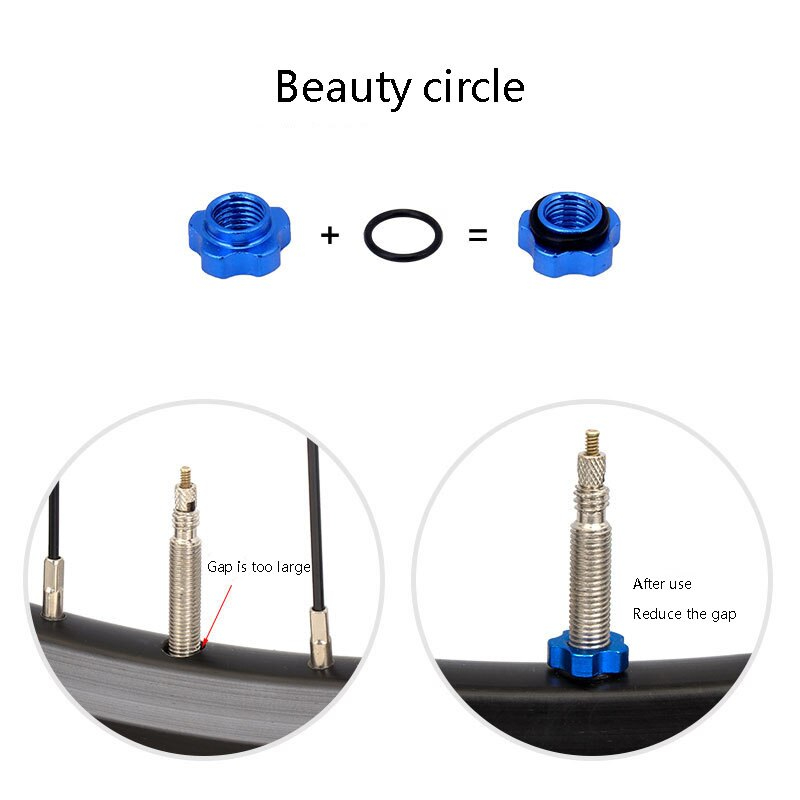 (2ชิ้น)น็อตวาล์วยางในรถจักรยานอลูมิเนียม TOOPRE พร้อมตัวขัน