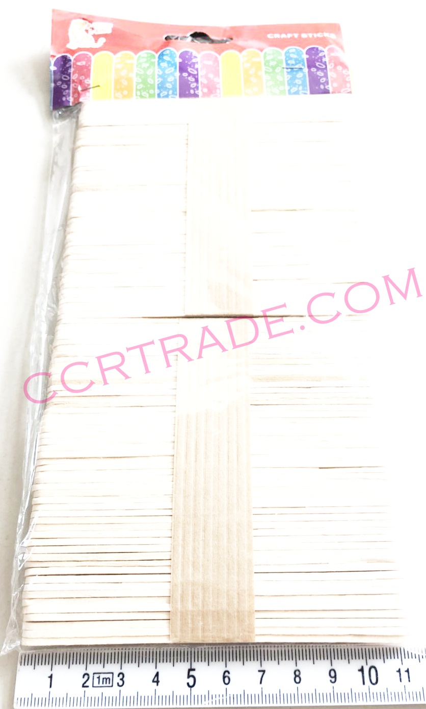 ไม้ไอติมสีธรรมชาติ 100 แท่ง(หน้า 10 มิล)