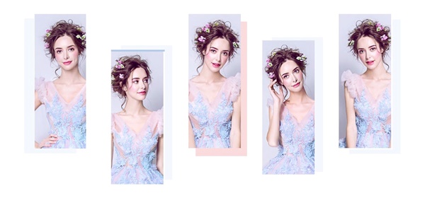 DL022 - **พรีออเดอร์** ชุดราตรี เดรสยาวออกงาน (Night party dresses) ชุดไปงานแต่งงานสวยๆ "ธีมสีชมพูฟ้า"