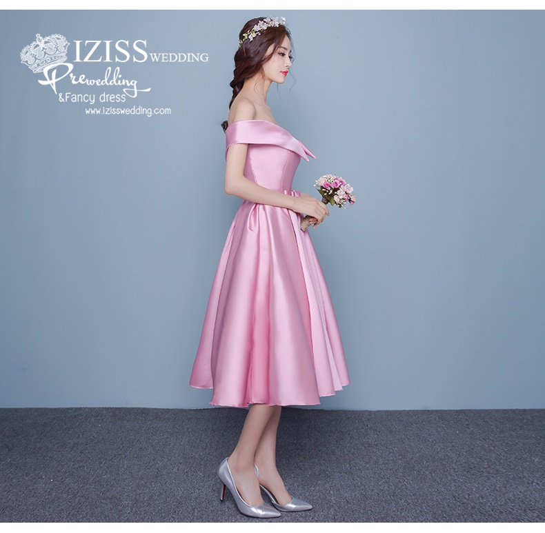 DS003- **Pre order**ชุดราตรีหรู เดรสสั้นออกงาน (short dresses) ชุดไปงานแต่งงานสวยๆ ชุดยกน้ำชา "ธีมสีชมพู"