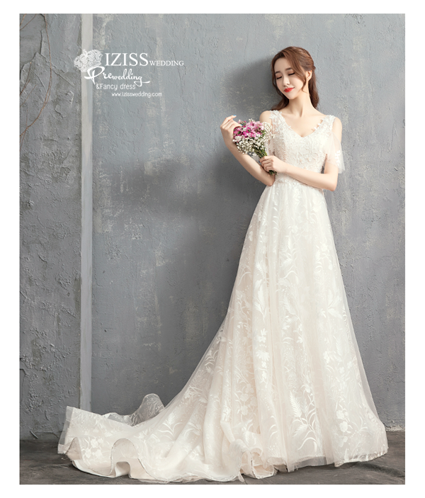 BR363 **พรีออเดอร์**ชุดแต่งงาน&ชุดเจ้าสาวแนวเรียบหรู สีขาวเกรดพรีเมี่ยม น่ารัก สวยโดดเด่นไม่ซ้ำใคร