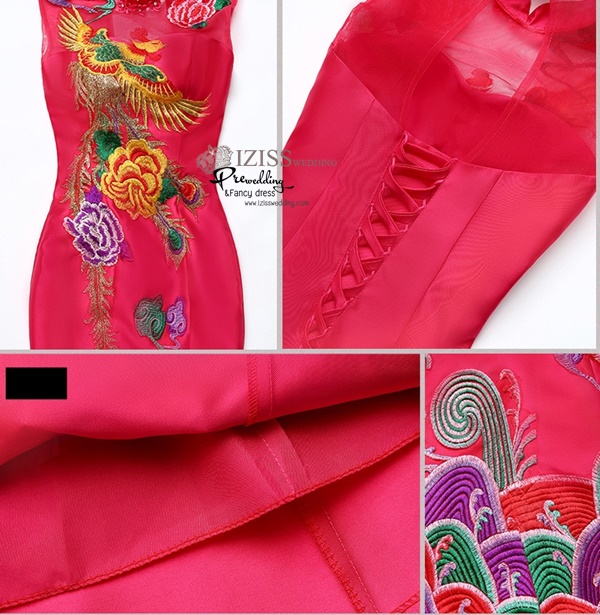 PW612- **พรีออเดอร์**ชุดกี่เพ้ายาว ชุดยกน้ำชา ชุดถ่ายพรีเวดดิ้ง (prewedding dress) & ชุดแต่งงานแฟนซี (Fancy wedding dress) "ธีมสีชมพู"