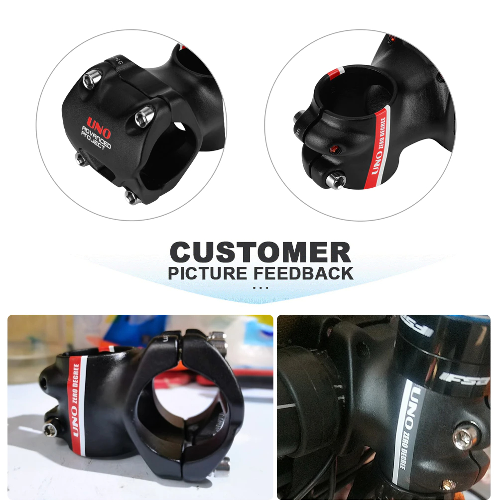 สเต็มจักรยานอลูมิเนียม UNO 0 degree ยาว 35มม. 45มม.