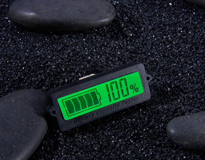 มิเตอร์วัดระดับแบตเตอรี่ 0-100% LCD 12V/24V/36/48V