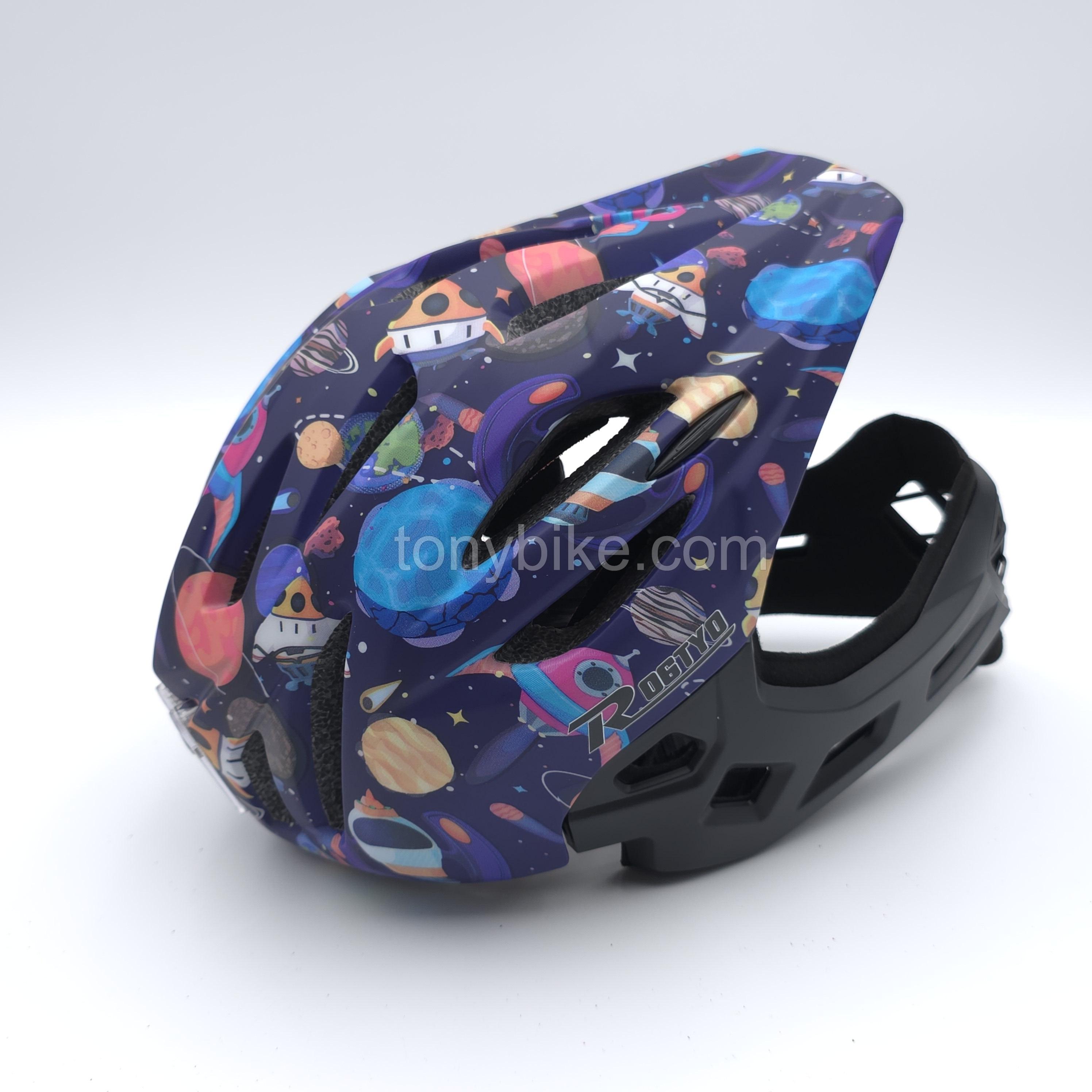 หมวกจักรยานเด็ก เต็มใบ สีฟ้า ลายอวกาศ 46-53 ซม. สำเนา