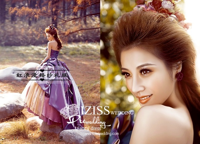 PW022 -**เลิกผลิตค่ะ** ชุดคู่ถ่ายพรีเวดดิ้ง (prewedding dress) & ชุดแต่งงานแฟนซี (Fancy wedding dress) "ธีมสีม่วง"