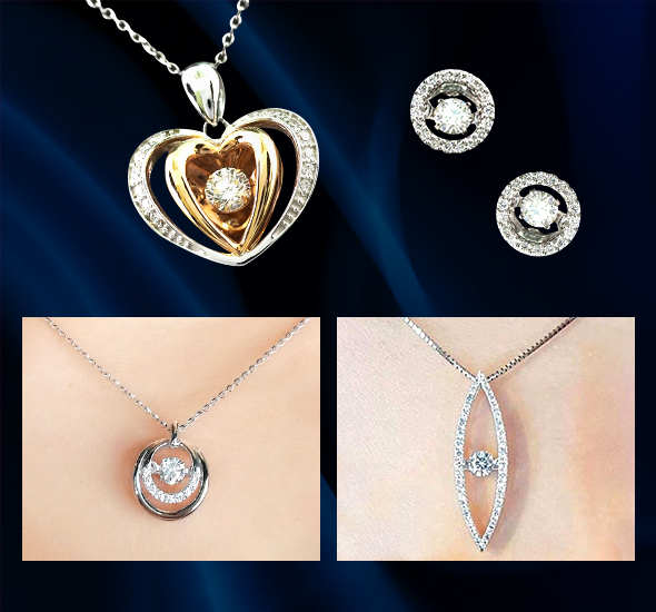 DANCING DIAMOND By Passionatogems แดนซิ่งไดมอนด์ คือ นวัตกรรมใหม่ของการออกแบบเครื่่อง ประดับเป็นการออกแบบที่ทำให้เพชรดิ้นได้ในขณะที่ลูกค้า สวมใส่อยู่ตลอดเวลา โดยที่ไม่ต้องเจาะเพชรเลย ทำให้เพชร วูบวาบมากกว่าปกติ เพราะเพชรจะขยับแล้วเปลี่ยนเหลี่ยม เพชรรับแสงตลอดเวลา ทำให้เพชรดูขาวขึ้น Dancing dimond ของแท้ ต้องดิ้นได้เกิน 30 วินาที เราเป็นตัวแทนจำหน่าย ตั้งแต่ปี 2011