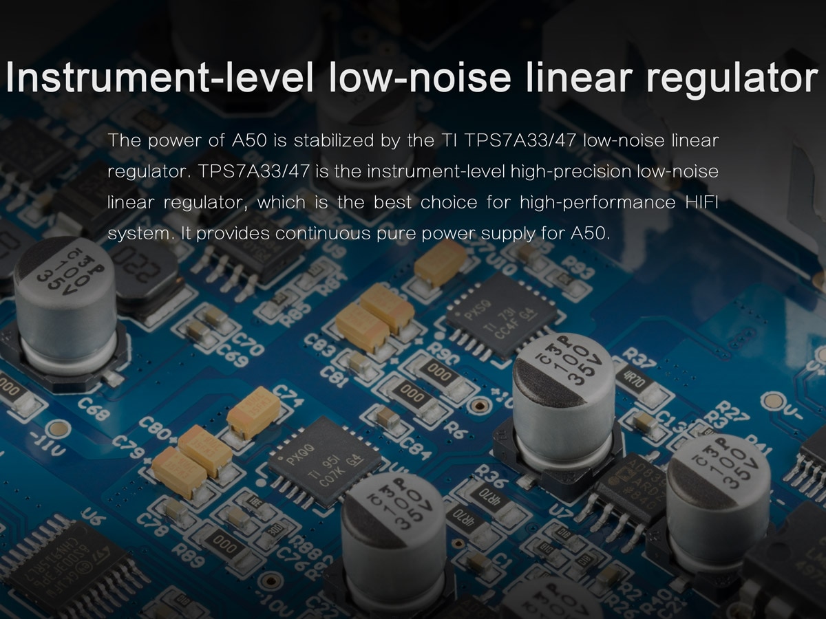 ขาย TOPPING A50 แอมป์หูฟังตั้งโต๊ะกำลังขับสูง รองรับย่านความถี่ 20-200kHz เหนือกว่า Hi-Res