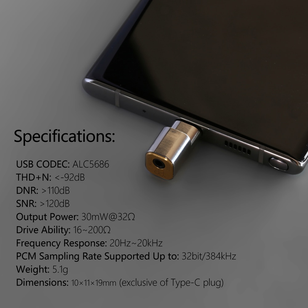 ขาย DD TC25B ตัวแปลง USB TypeC ให้รองรับหูฟัง 2.5mm balanced สำหรับอุปกรณ์ Android รองรับ PCM 32bit/384kHz