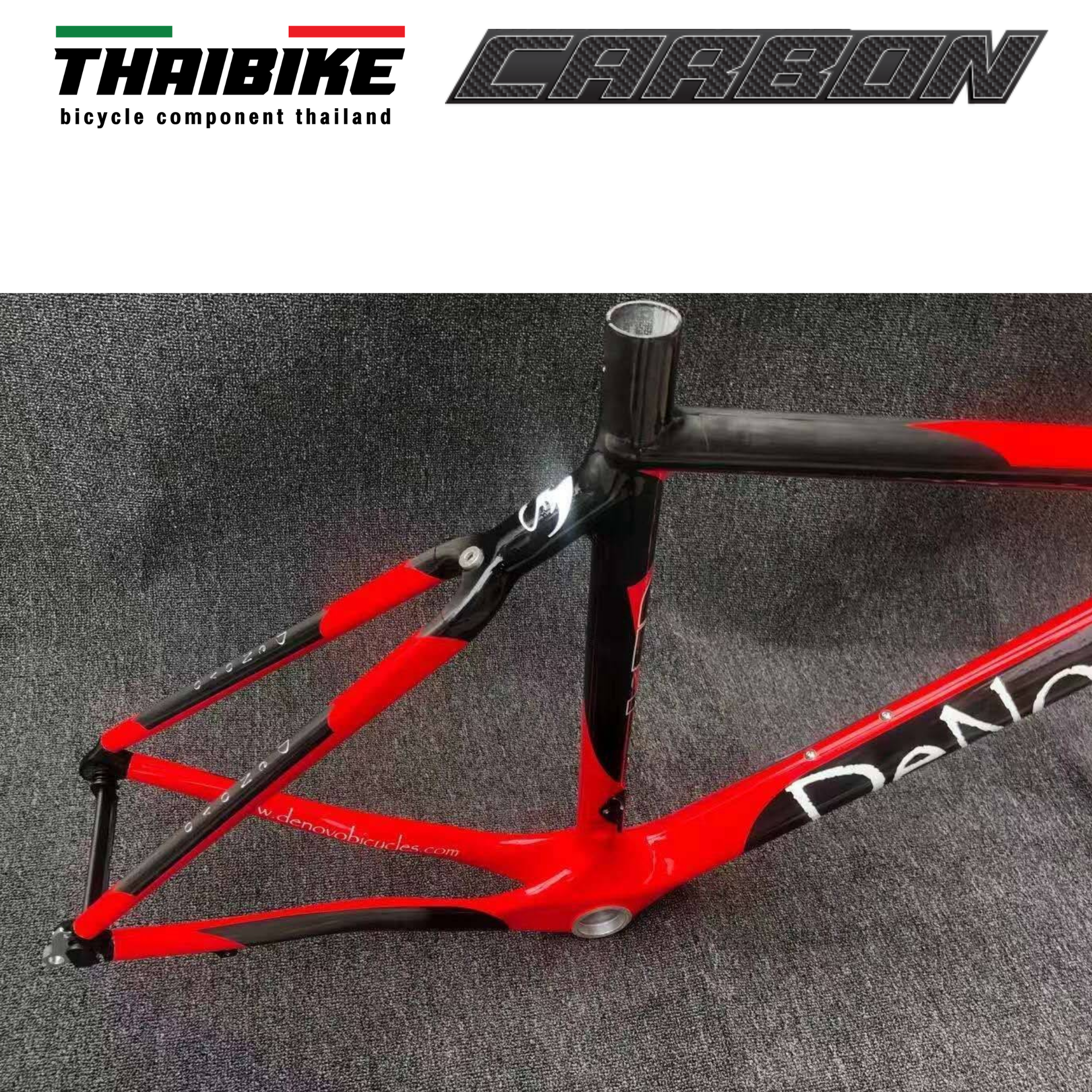 เฟรมจักรยานเสือหมอบคาร์บอนแท้ ยี่ห้อ DENOVO พร้อมตะเกียบ หลักอานคาร์บอน