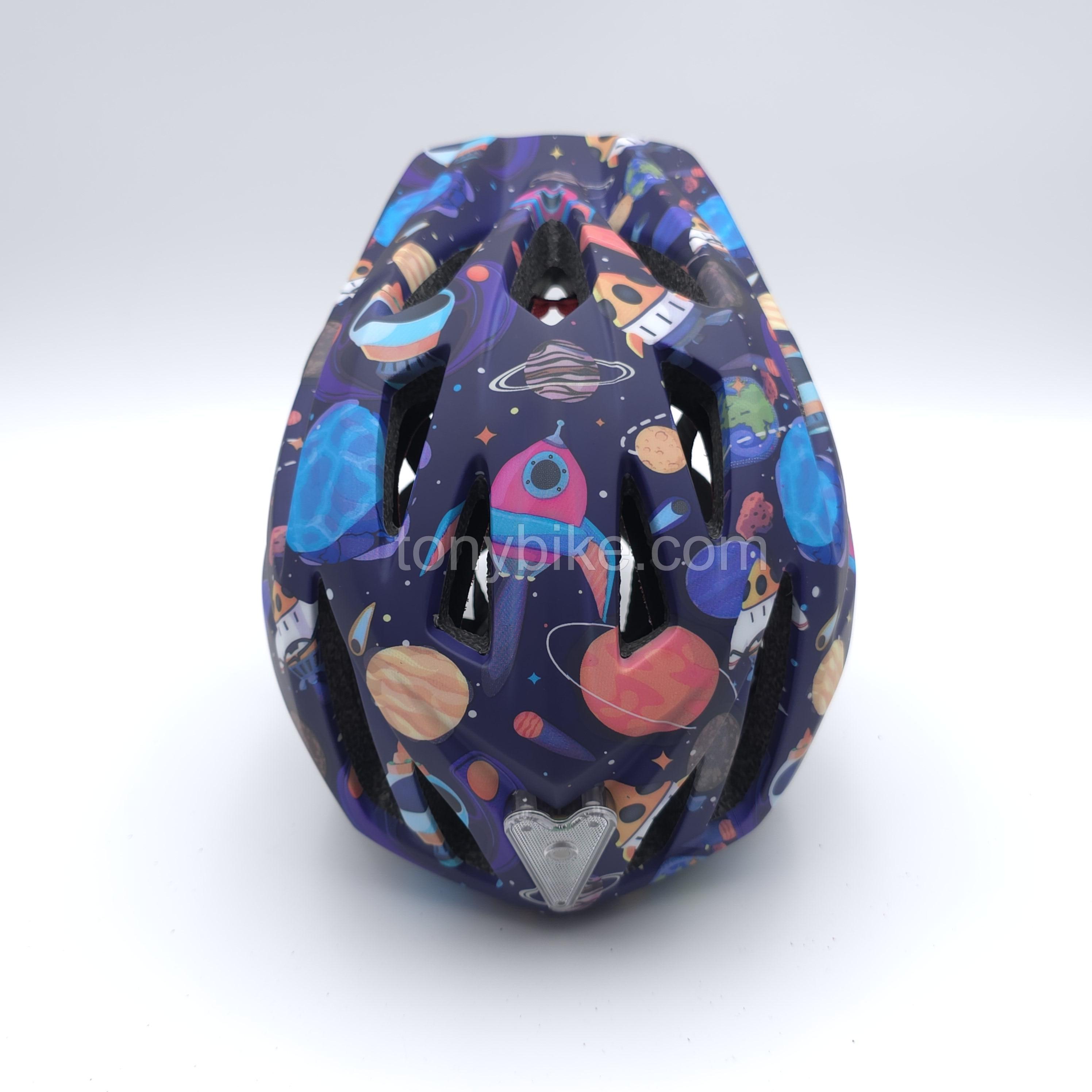 หมวกจักรยานเด็ก เต็มใบ สีฟ้า ลายอวกาศ 46-53 ซม. สำเนา