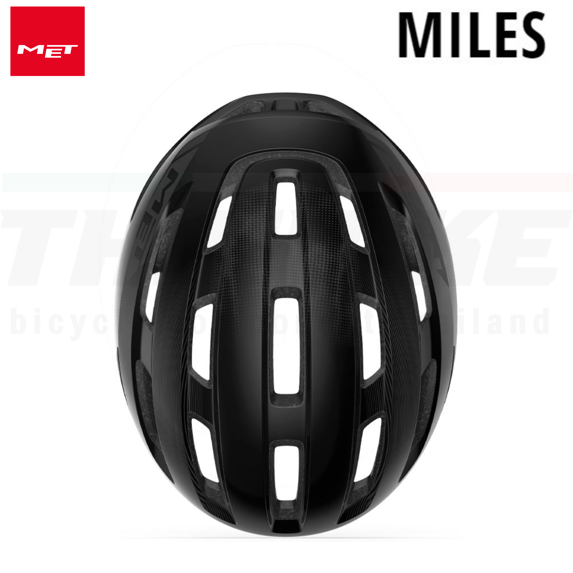 หมวกกันน็อคจักรยาน MET Miles สีเงา ทรงกว้าง Asian Fit E-bike หมวกทัวร์ริ่ง