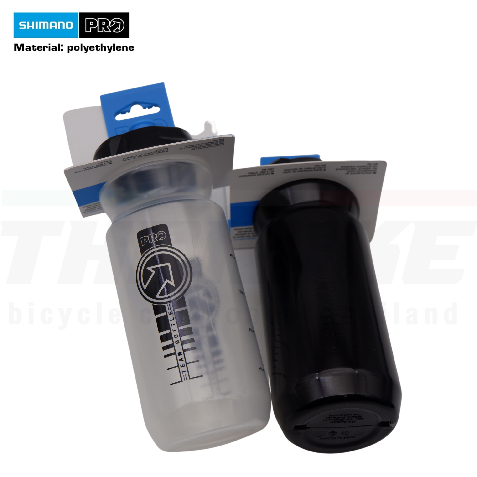 ขวดน้ำจักรยาน กระติกน้ำ SHIMANO PRO TEAM 600/800ML สีดำ/สีใส/สีขาว