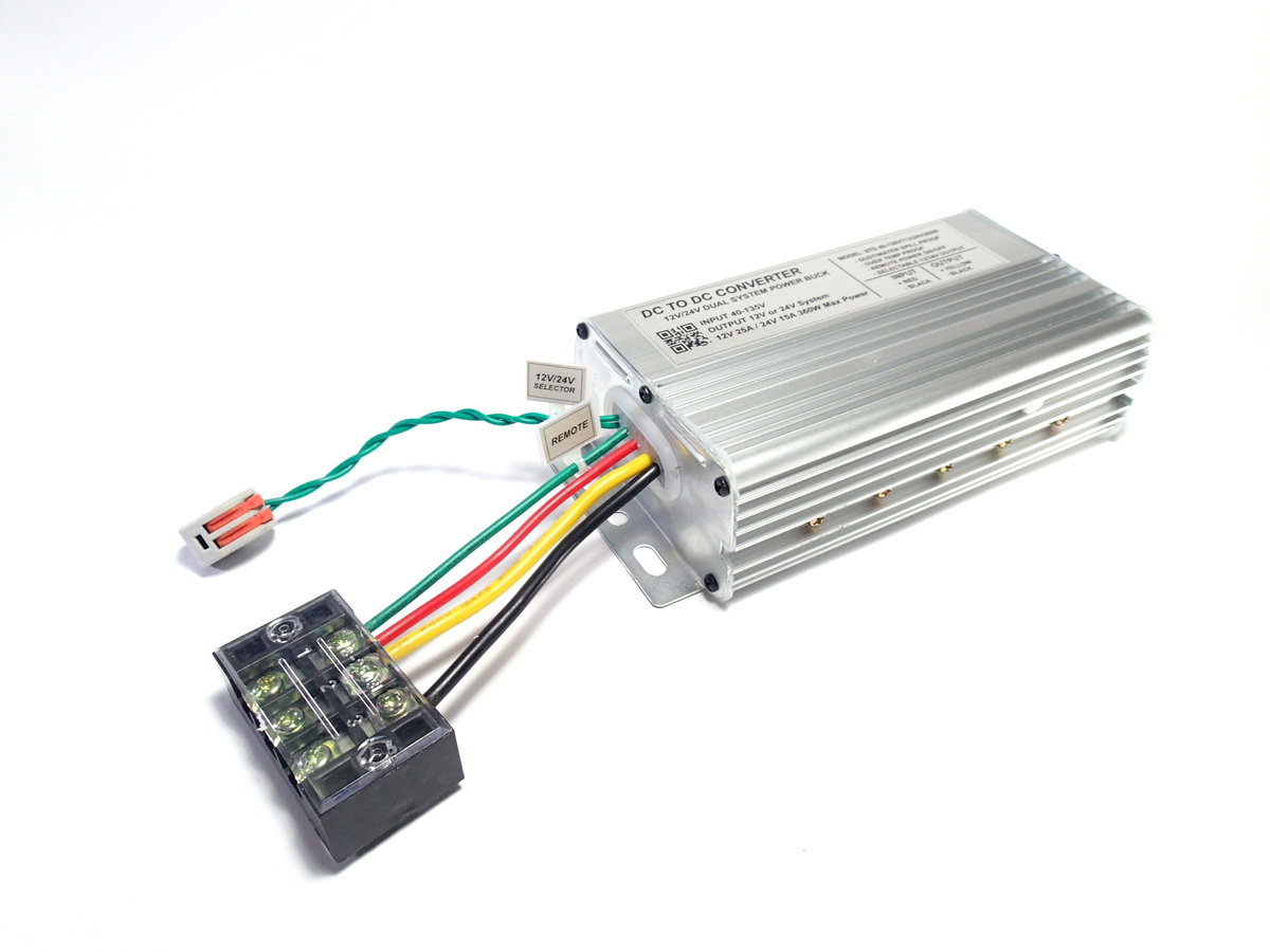 DC Step-Down 40-120V to 12V/24V Dual System 25A/15A 300W