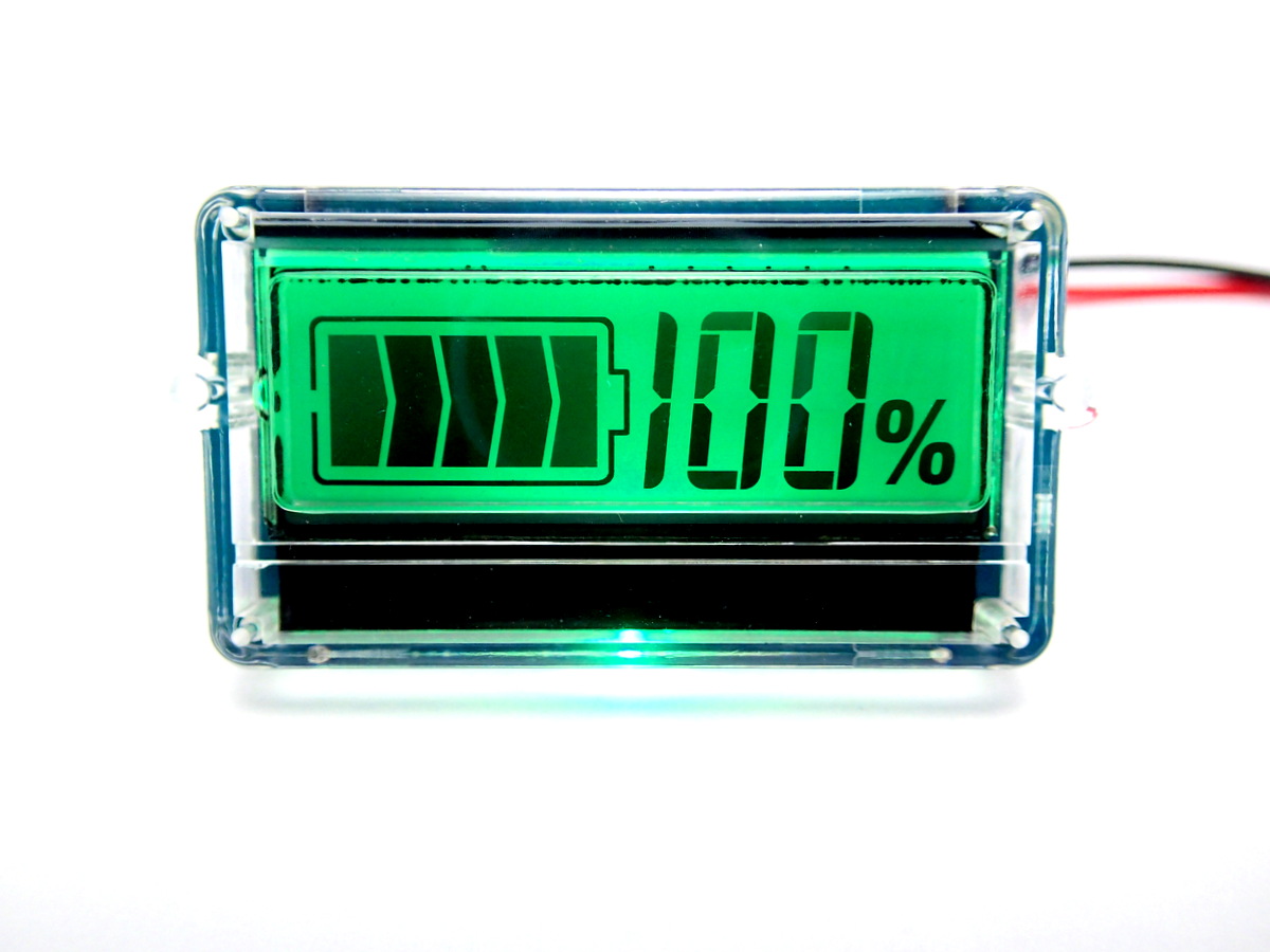 มิเตอร์วัดระดับแบตเตอรี่ 0-100% LCD 12V/24V