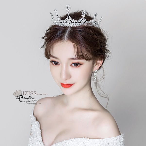 AC009 **พรีออเดอร์**เทียร่า มงกุฎเพชร ต่างหู สร้อยคอเจ้าสาว ชุดเครื่องประดับเจ้าสาวสวยหรูดุจเจ้าหญิง