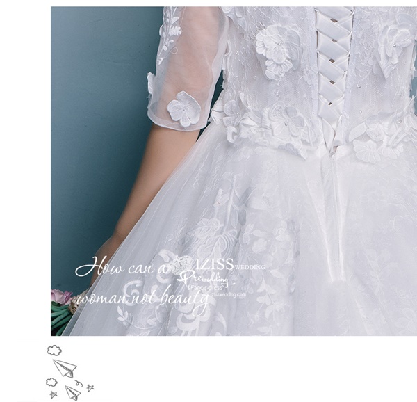 BR292 **พรีออเดอร์**ชุดแต่งงาน&ชุดเจ้าสาวแบบยาวสีขาวเกรดพรีเมี่ยม หรูหราน่ารัก สวยโดดเด่นไม่ซ้ำใคร