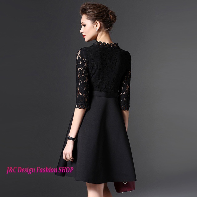 ชุดผ้าไทยสีดำ ชุดแซกผ้าไทยชุดแซกผ้าไทยผ้าพื้นเมืองดำ เดรสสไตน์เกาหลี เดรสลูกไม้สีดำพร้อมส่งXL