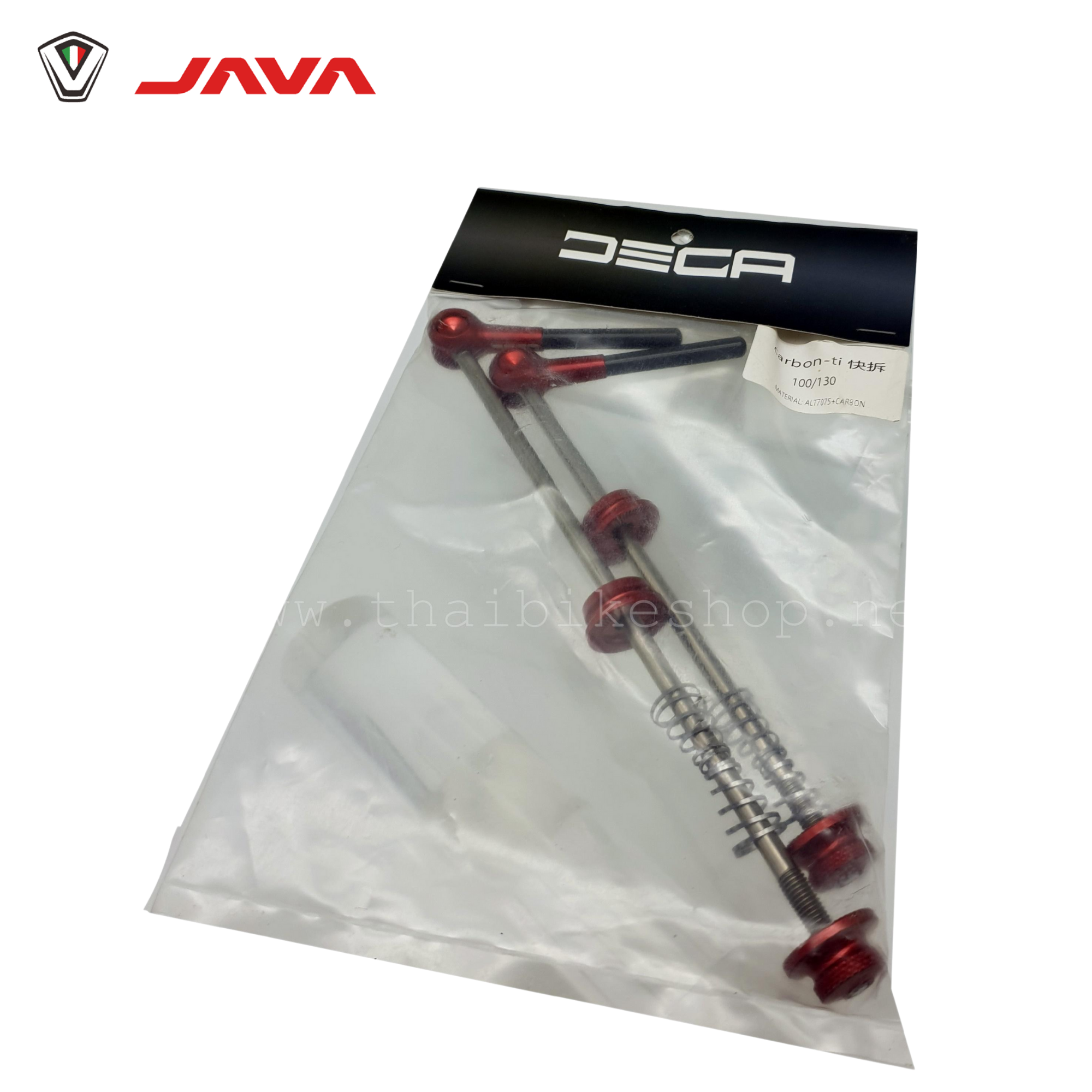 แกนปลดล้อจักรยานเสือหมอบ DECA หัวคาร์บอน หนัก 44 กรัม แกนไทเทเนี่ยม