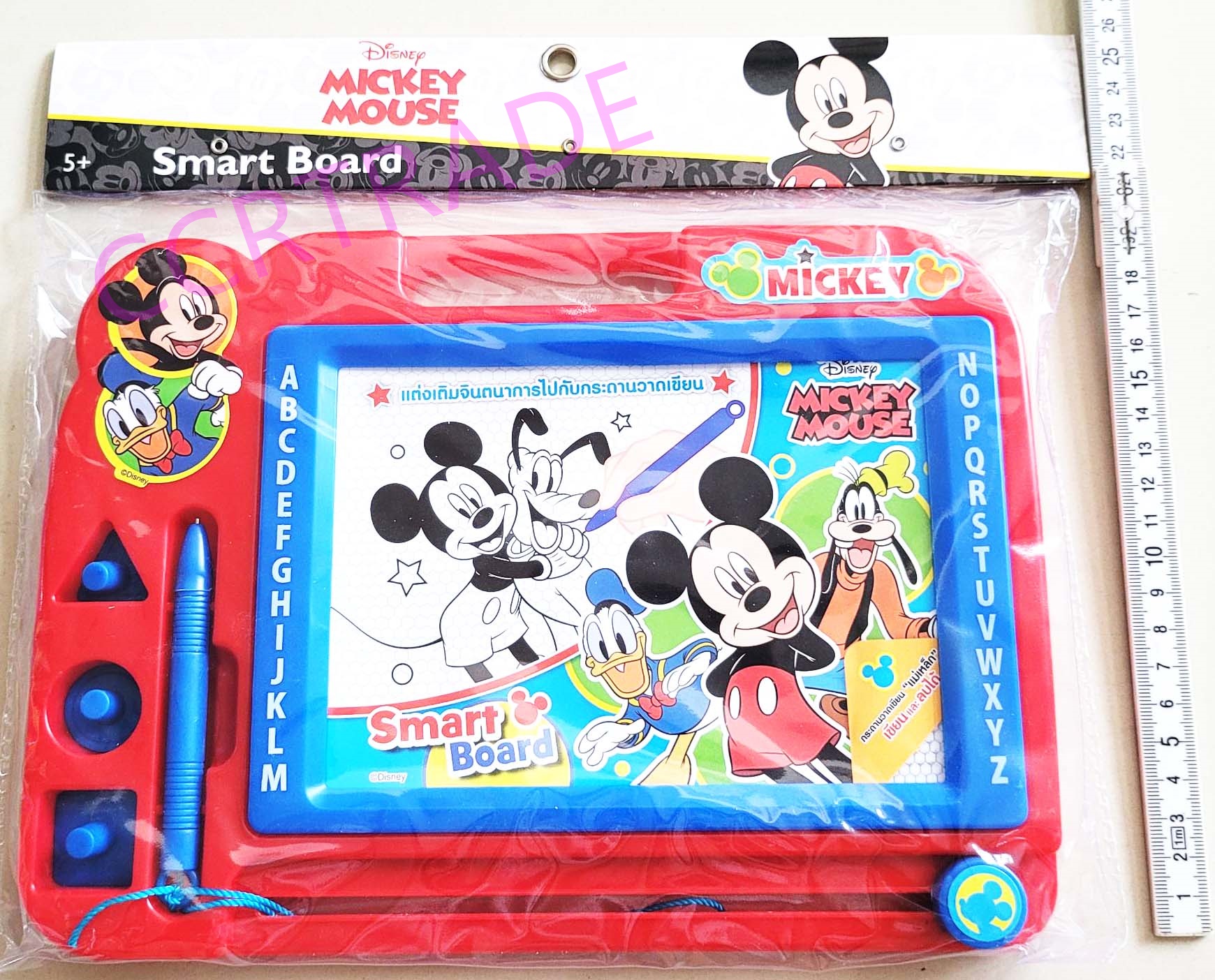 กระดานแม่เหล็กมิกกี้เม้าส์+ตัวปั๊มถุง PVC 26.5x31 ซม.(ลิขสิทธิ์แท้)(1x3)