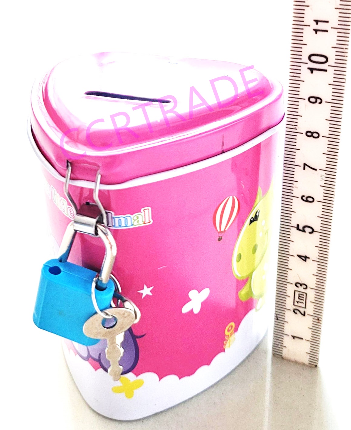 ออมสินเหล็กข้าวปั้น+กุญแจถุง 7.5x8 ซม.