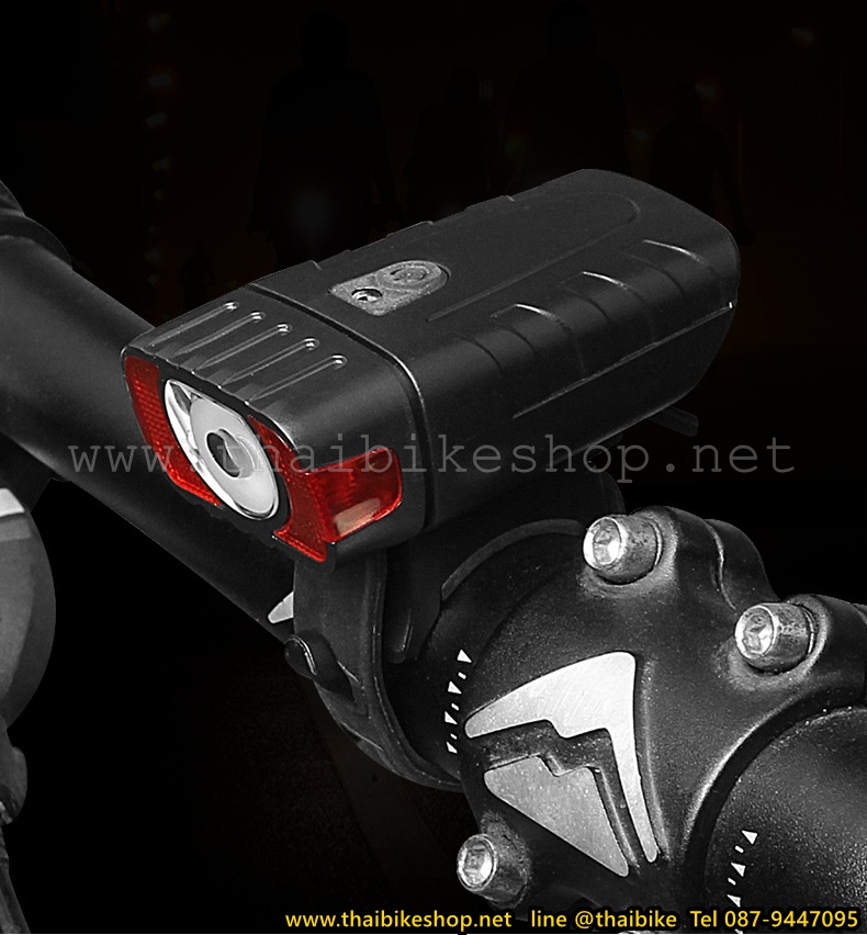 ไฟหน้าชาร์จ USB HJ-050 เหมาะสำหรับการติดกับ MOUNT จับไมล์ ไฟหน้าจักรยาน