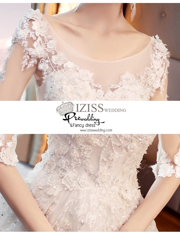 BR358 **พรีออเดอร์**ชุดแต่งงาน&ชุดเจ้าสาวแนวเรียบหรู สีขาวเกรดพรีเมี่ยม น่ารัก สวยโดดเด่นไม่ซ้ำใคร