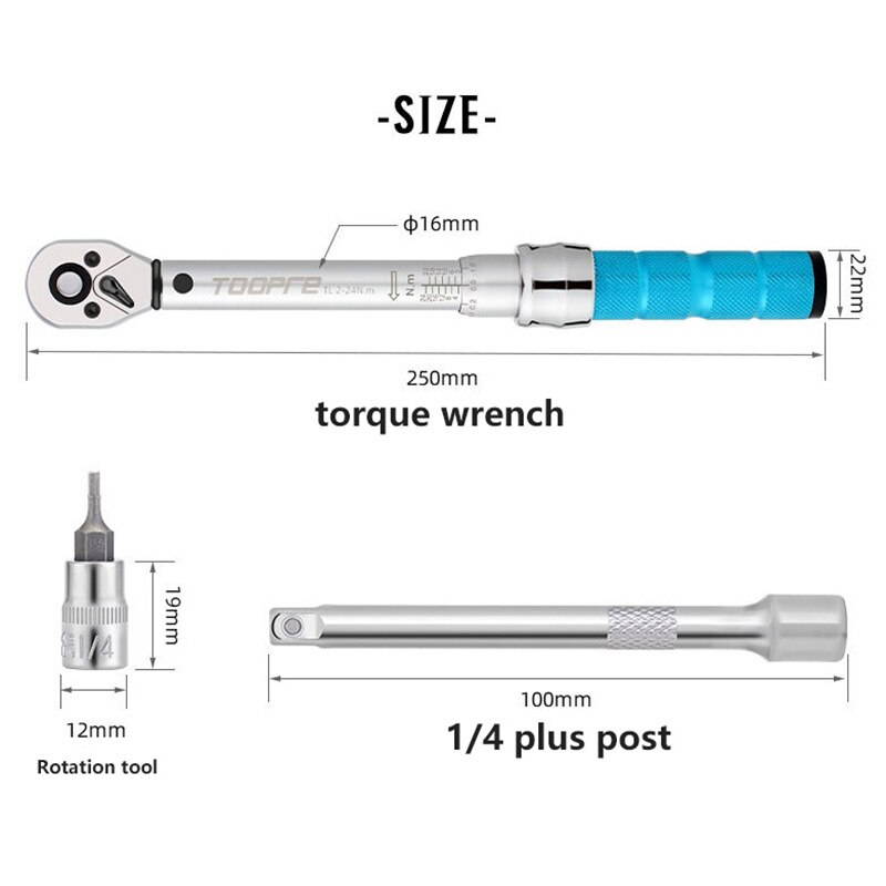 ชุดประแจปอนด์พร้อมหัว TOOPRE ประแจทอร์ค TOOPRE Bicycle Torque Wrench 2-24N.m
