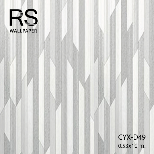 วอลเปเปอร์ลายกราฟฟิค (PRISM) สีขาวเทา CYX-D49