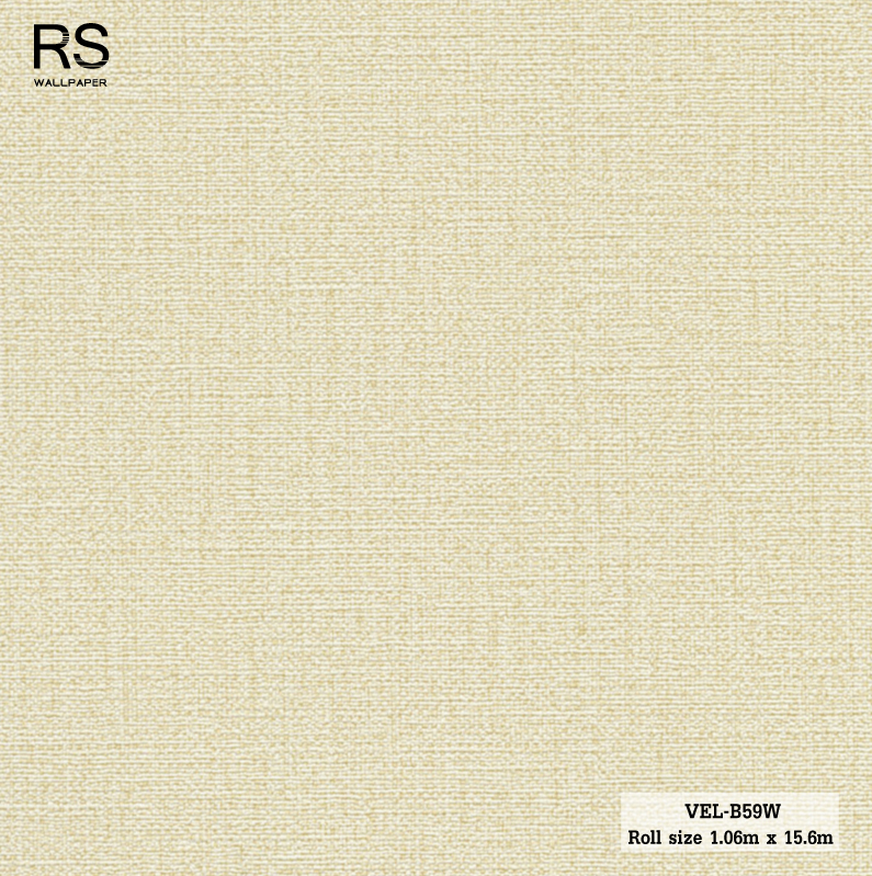 วอลเปเปอร์ ลายผ้าสีครีม VEL-B59W