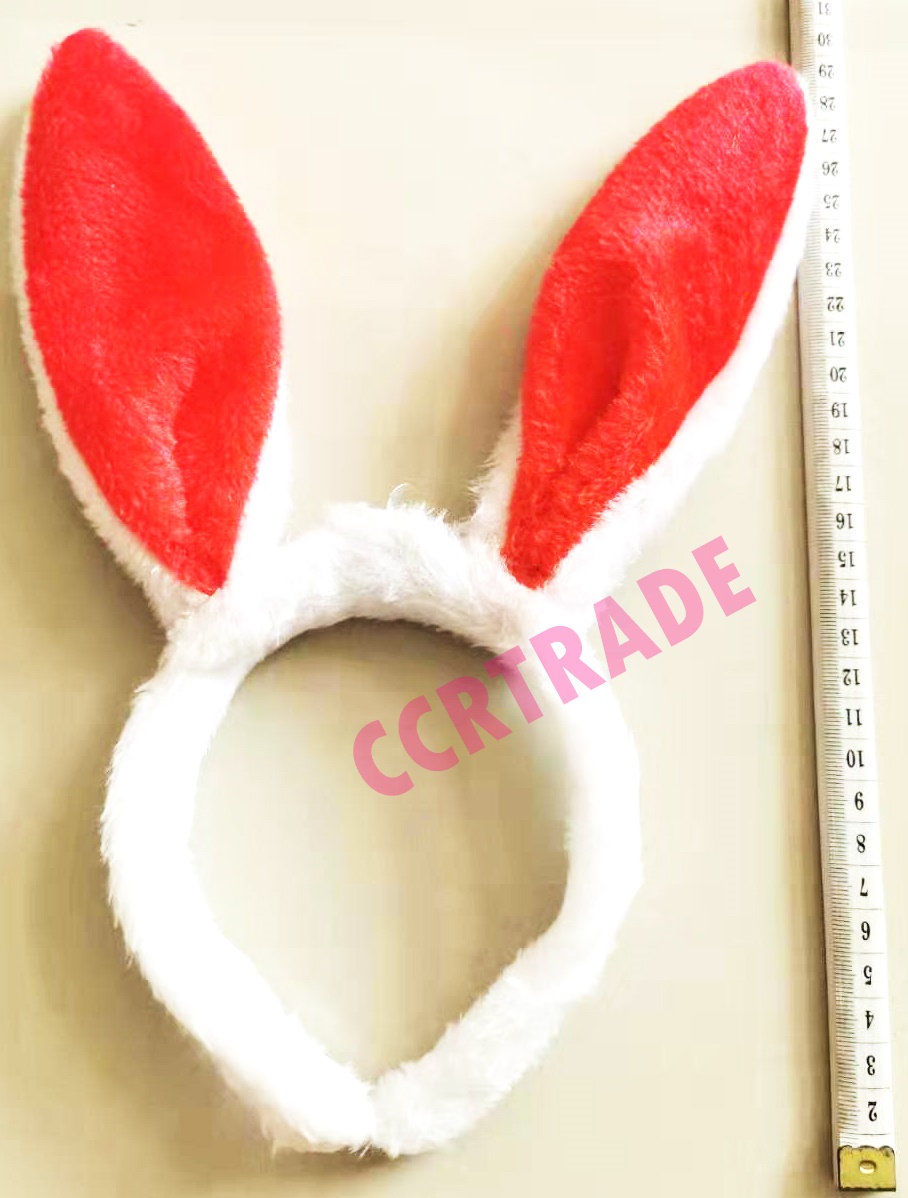 คาดผมหูกระต่ายขนนุ่ม 17x30 ซม.มีสีชมพูอ่อน-ชมพูเข้ม