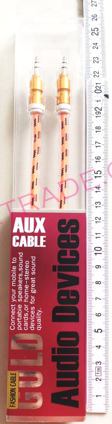 สายเชือกต่อลำโพง AUX (หัวเหล็ก) 1 ม.กล่องยาว