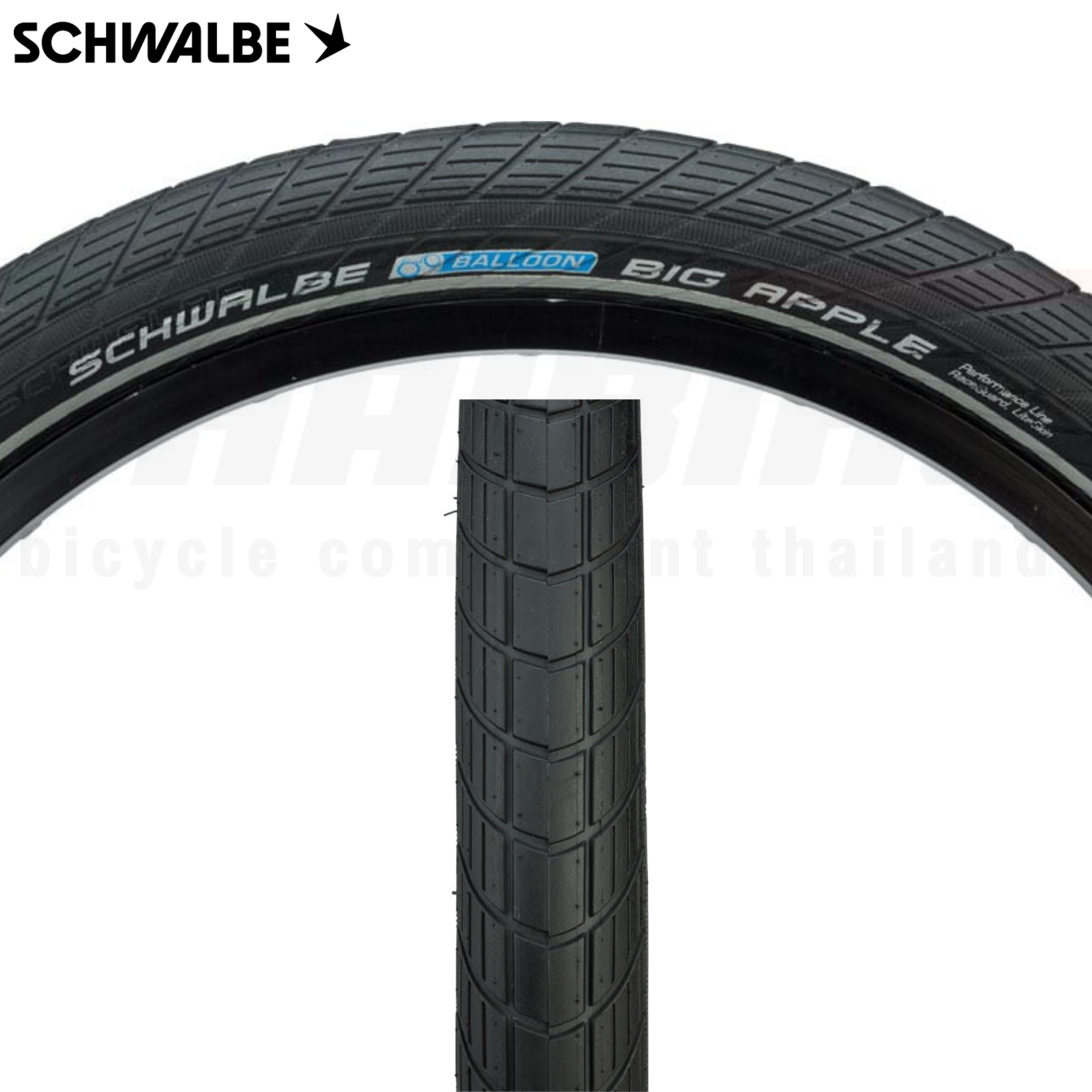ยางนอกจักรยานขอบลวด SCHWALBE BIG APPLE 16X2.0 20X2.00