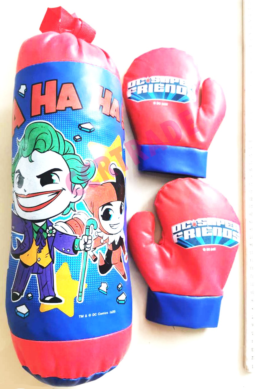 ชุดชกมวยฮีโร่ DC+นวมถุงตาข่าย 15x48.5 ซม.(ลิขสิทธิ์แท้)(1x3)