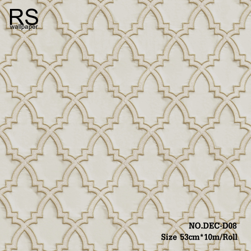 วอลเปเปอร์ลายดอกจิกโมเดิร์นพื้นผ้าไหมสีน้ำตาลอ่อน DEC-D08