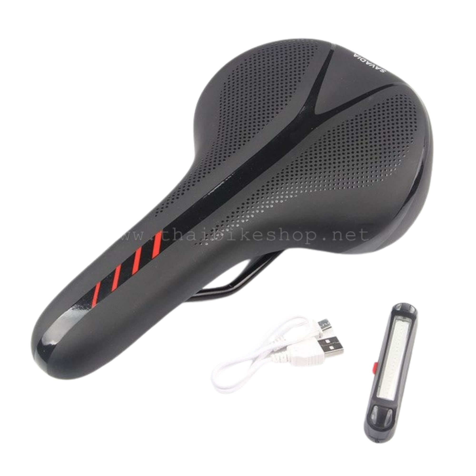 อานเจลจักรยาน THAIBIKE SAVADIA มาพร้อมมีไฟชาร์จ USB เบาะจักรยานมีไฟ