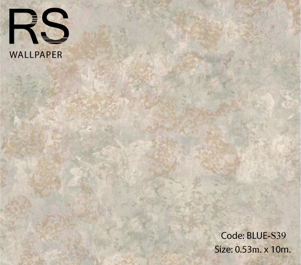 วอลเปเปอร์เทกเจอร์ต้นไม้จางๆสไตล์วินเทจ BLUE-S39