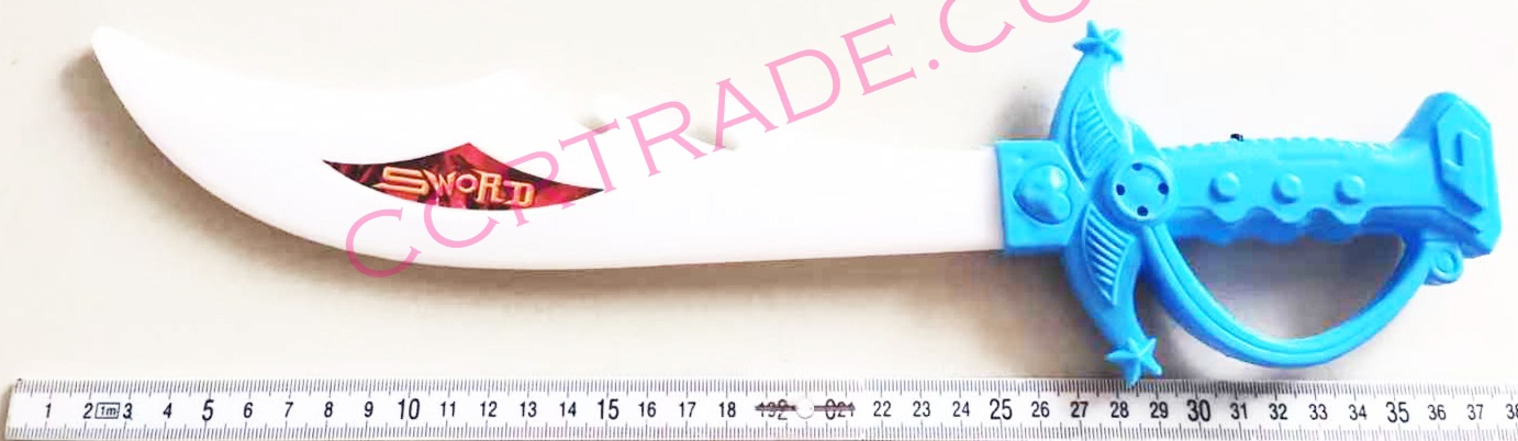 ดาบโค้งอวกาศ มีไฟ 3 จังหวะ 37.5 ซม.(มีถ่านในตัว)