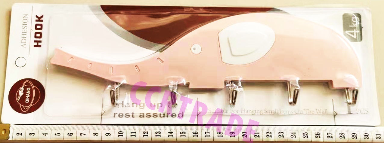 ราวแขวนช้าง 5 หัวแผงครอบ 31 ซม. (มีกาวในตัว)