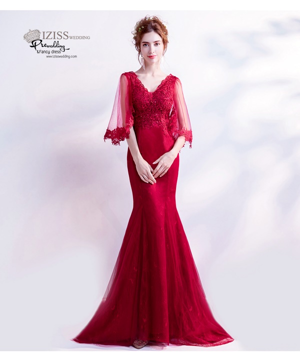 DL030 - **พรีออเดอร์** ชุดราตรี เดรสยาวออกงาน (Night party dresses) ชุดไปงานแต่งงานสวยๆ "ธีมสีแดง"