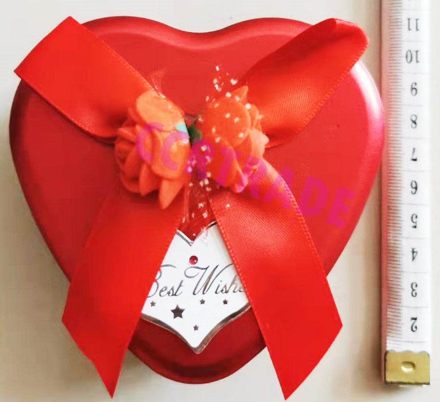 กล่องของขวัญเหล็ก ฝาเปิด หัวใจ 9x9 ซม.